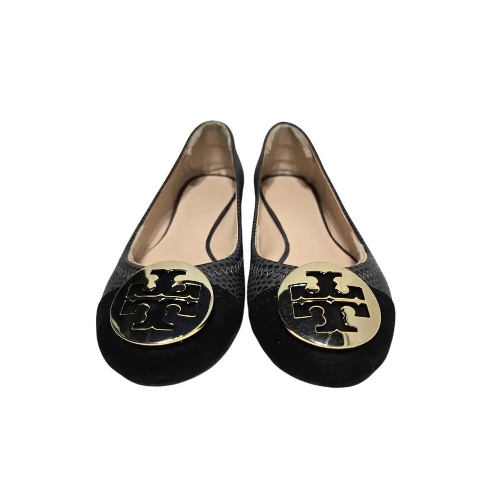 Tory Burch Benton‎ Ballet Flat Black Womens size 6.5